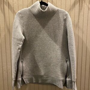 All in Motion Light Gray Ribbed Women’s Cowl Neck Sweatshirt